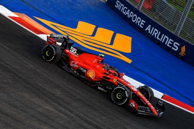 F1: Sainz Jr. over Leclerc in Practice 2 for Singapore GP