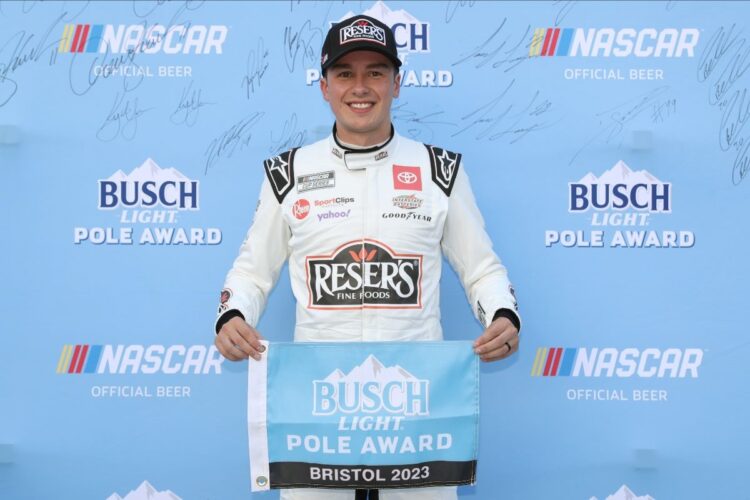 NASCAR: Bell wins pole for Bristol Cup race