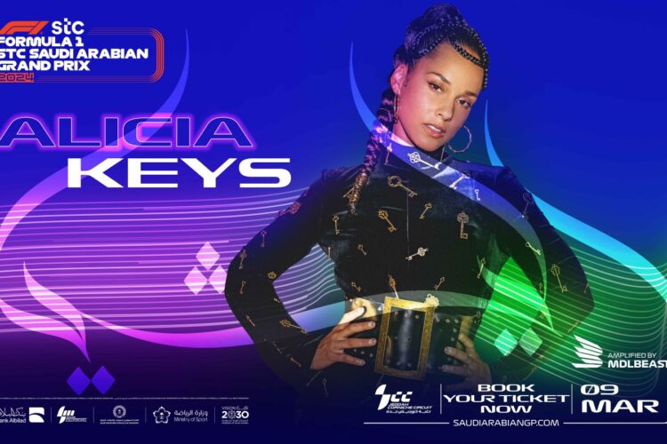 Formula 1 News: Alicia Keys tops Saudi Arabian GP concert lineup