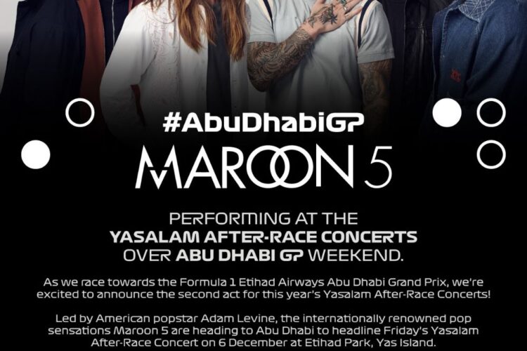 F1 News: Maroon 5 to top Abu Dhabi GP Friday Concerts