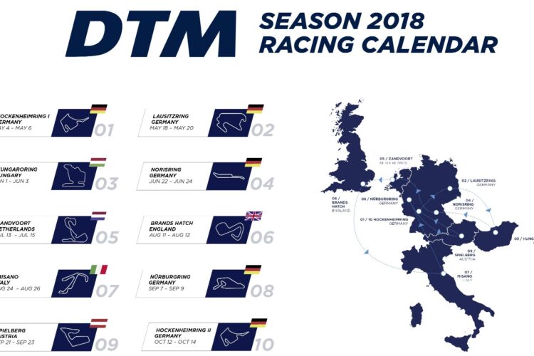 DTM adds a 10th race weekend to the 2018 race calendar