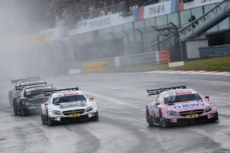 Auer wins turbulent rain race at Nurburgring