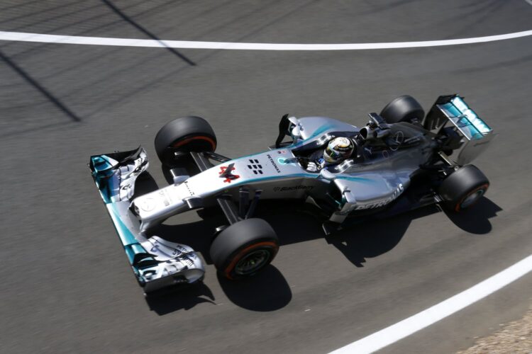 Lewis Hamilton tests at Silverstone today