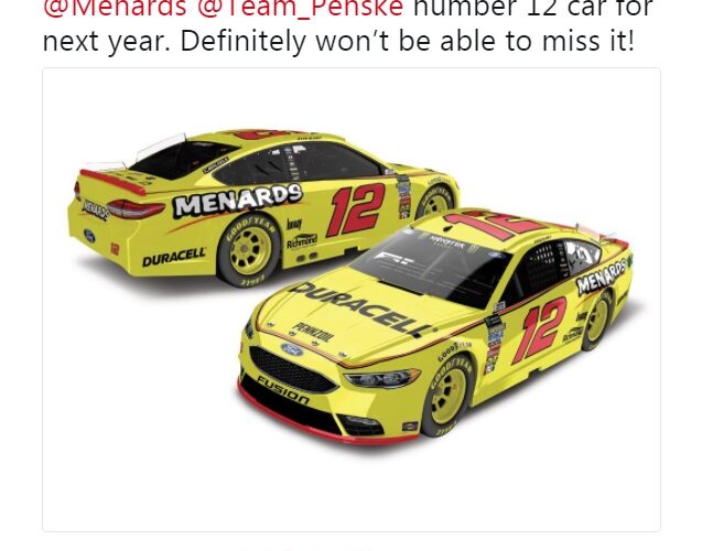 Ryan Blaney reveals 2018 Menards-Penske paint scheme