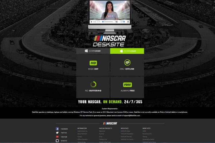 NASCAR Becomes First League To Partner With Digital Video Company DeskSite