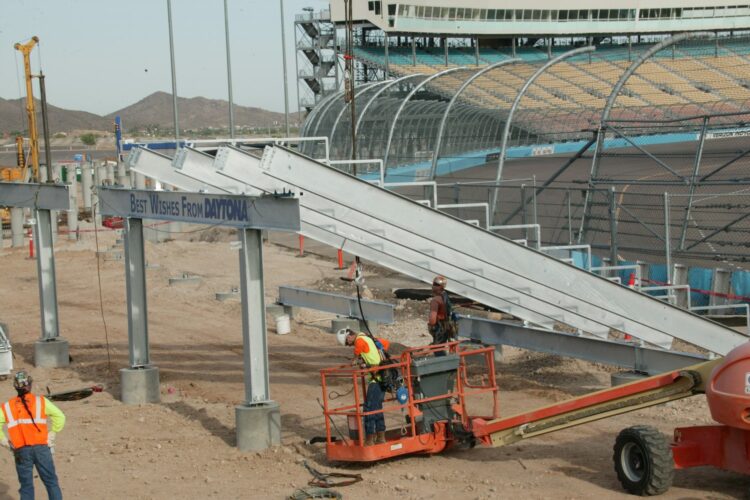 Steel erection begins at PIR