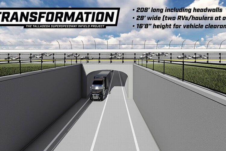 Talladega to build oversized tunnel in turn three