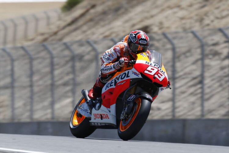 Marquez fastest and Pedrosa returns on track in Laguna Seca