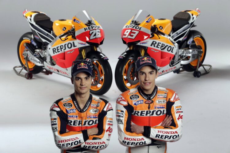 Pedrosa and Marquez unveil new 2013 livery for the Repsol Honda Team