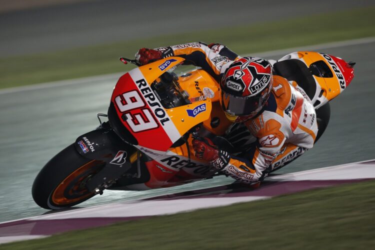 Marquez overcomes Rossi to take Qatar win