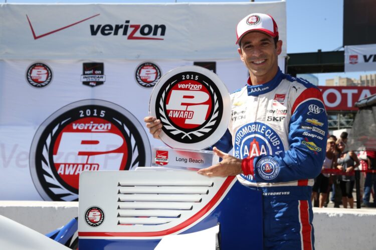 Castroneves runs record qualifying lap in Long Beach