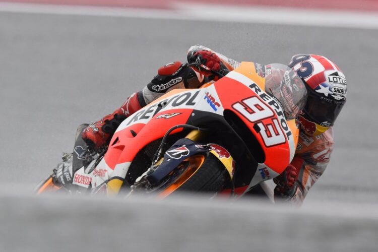 Marquez on top as track dries in Austin