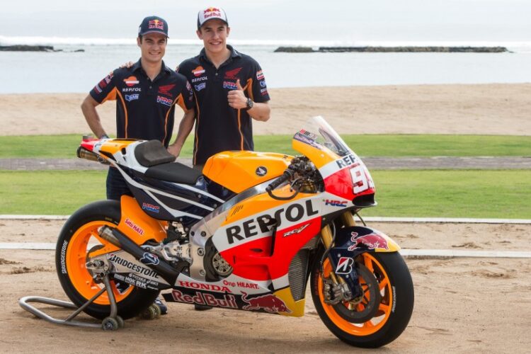 Marquez and Pedrosa unveil new 2015 livery in Bali