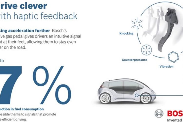 Bosch claims 7% fuel savings with haptic feedback gas pedal