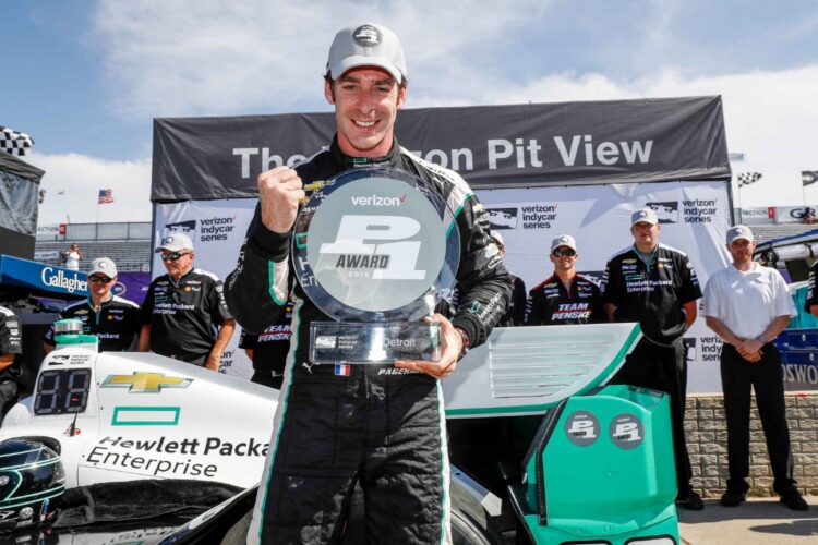 Pagenaud on pole again in Detroit