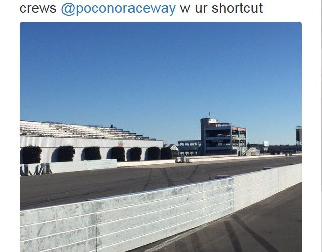 Pocono extends wall at pit road entrance