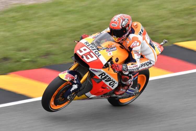 Seventh consecutive Sachsenring pole for Marquez