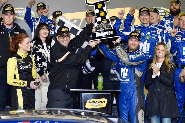 Dale Jr.. wins on 15th anniversary of father’s death