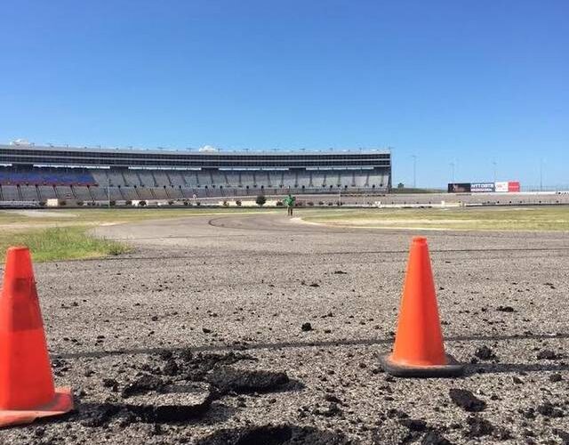 Texas Motor Speedway Repairing Hole Left By Lightning Strike