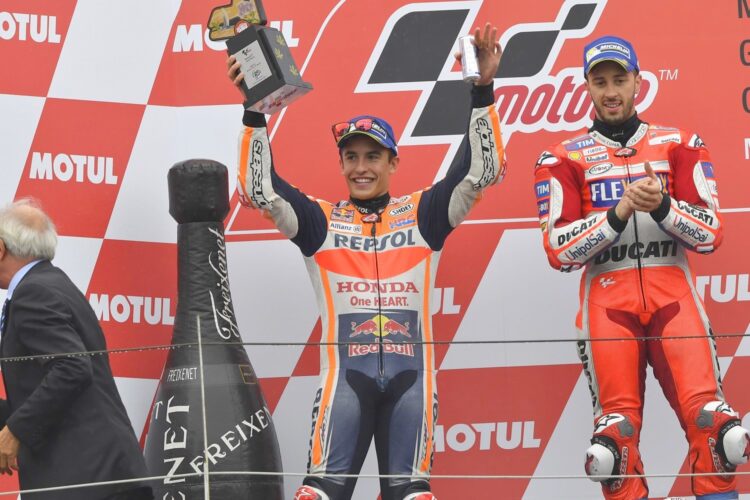 Dovizioso outduels Marquez in the rain