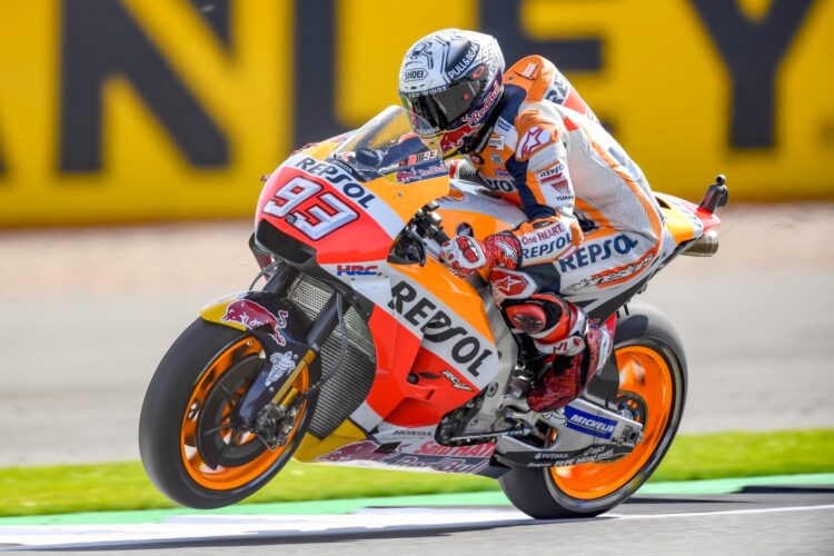 Marquez nips Rossi for pole at Silverstone