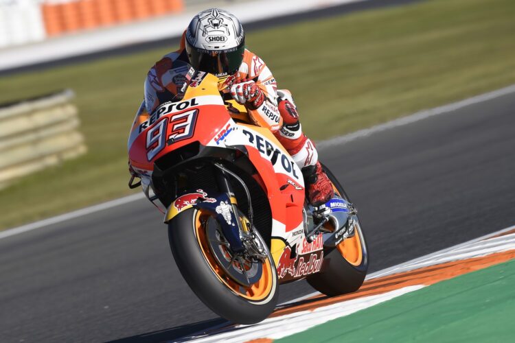 Marquez draws first blood at Valencia