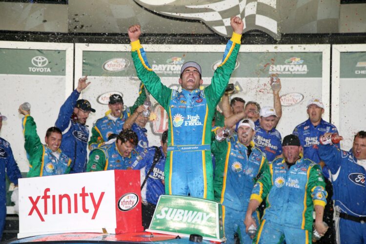 Aric Almirola Wins In Wild Finish at Daytona