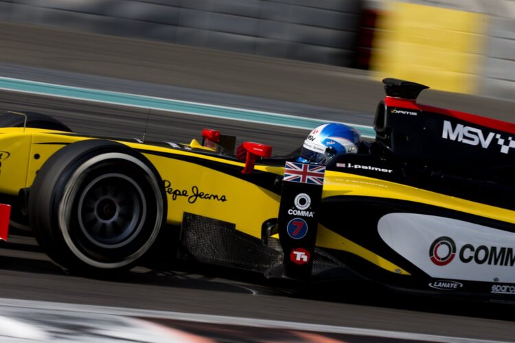 GP2: Jolyon Palmer tops Day 1 of testing at Yas Marina