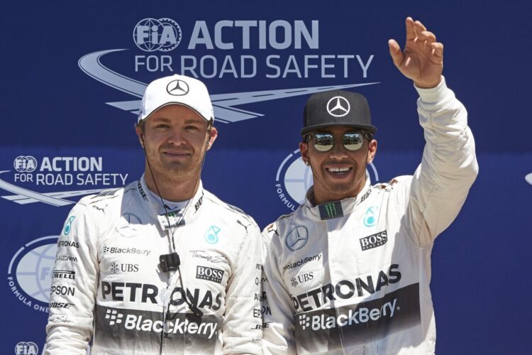 Hamilton and Rosberg parade to Canadian GP win