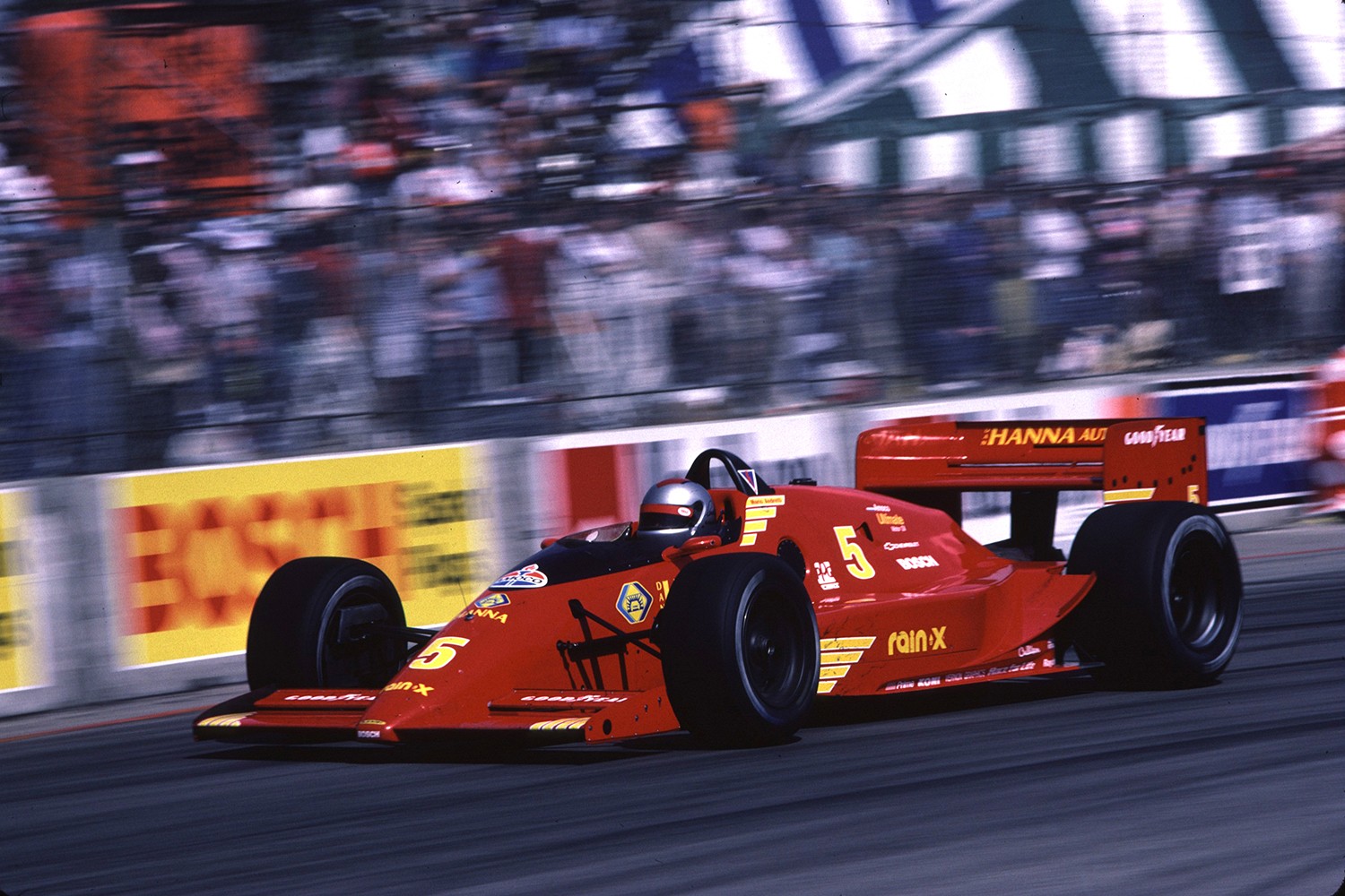 Mario Andretti on his way to winning the 1987 Long Beach GP. Andretti's Engineer - none other than Adrian Newey